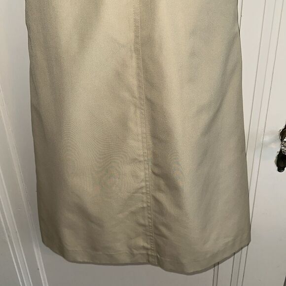 Vintage 70s Domino Brand Polyester/Rayon Fully Lined Khaki Straight Skirt - Picture 4 of 7